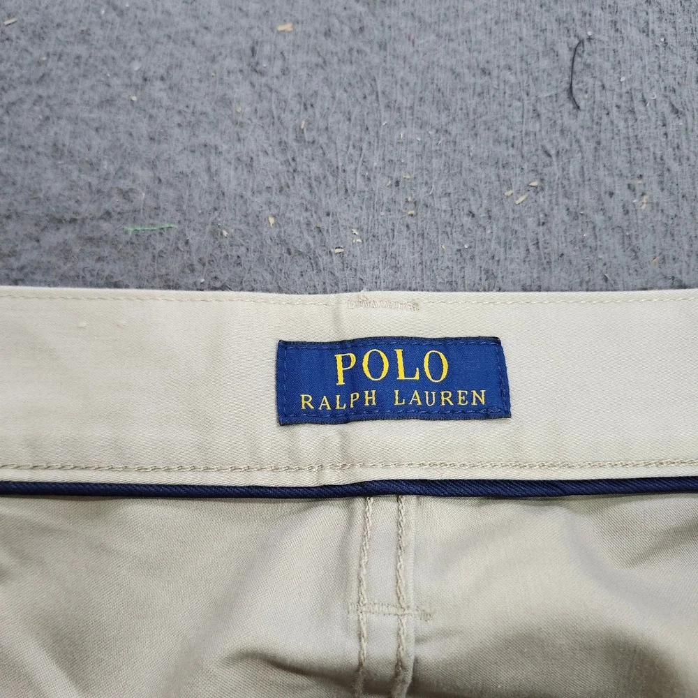 Polo Ralph Lauren Mens Tan Khaki Straight Leg 5-Pocket Twill Trousers 42x35